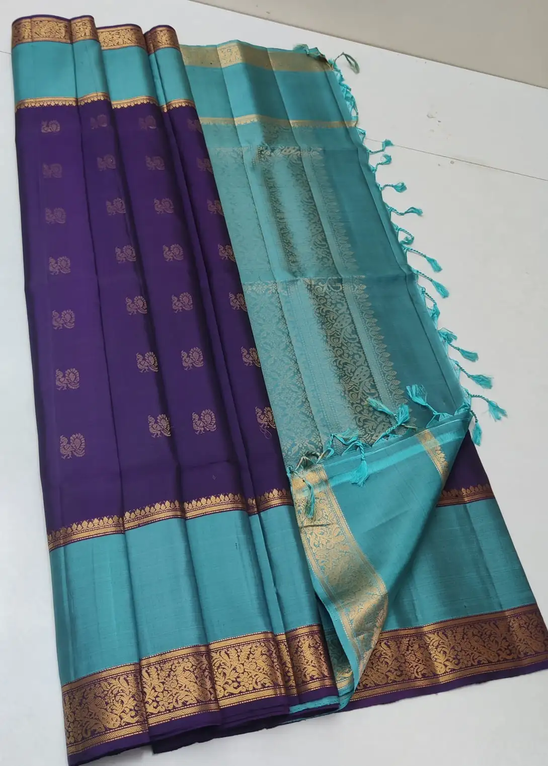 Kanchipuram Royal Peacock Zari Butta Silk Saree